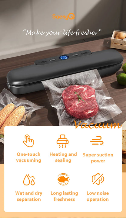 SaengQ Vacuum Sealer Machine Food Vacuum Sealer Packaging With Free 10pcs Vacuum bags Household Vacuum Food Sealing - AMULET RING STORE