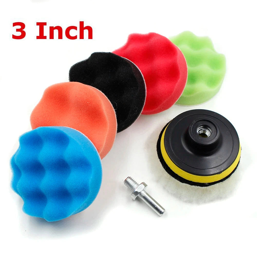 3/5/6/7 Inch Car Polishing Kit Polish Pad Car Polish Buffing Pad Abrasive Disc Sponge Foam Pads Polisher For Headlight Refurbish - AMULET RING STORE