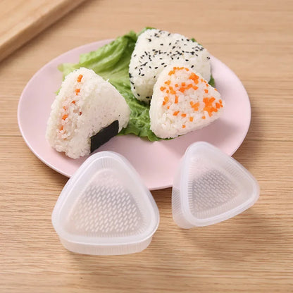 1/2Pcs Triangular Plastic Sushi Rice Ball Maker Mould Onigiri Mold Set Kitchen Gadgets Stuff Transparent Bento Accessories - AMULET RING STORE