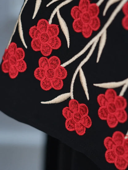 Muslim Women Dubai Abaya luxury embroidery Floral Long Dress Kaftan Flower Ramadan Robe Femme Islam African Dresses Kebaya - AMULET RING STORE