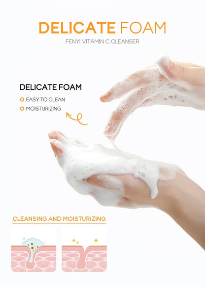 Vitamin C Facial Cleanser Skin Cleansing Moisturizing  Blackhead Remove Skincare Face Wash Foam Face Cleanser 50g