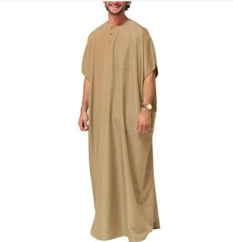 2025 New Muslim Gown! Middle Eastern Arabic Dubai Style Men's Robe, Malaysian Shirt-style Ethnic Clothing