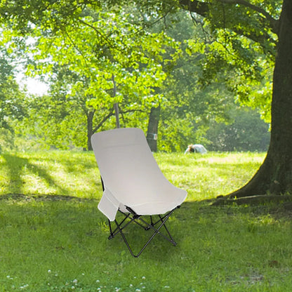 Moon shaped semi recliner folding chair with outdoor handbag, waist and back cushion with side pockets, durable and long-lasting - AMULET RING STORE