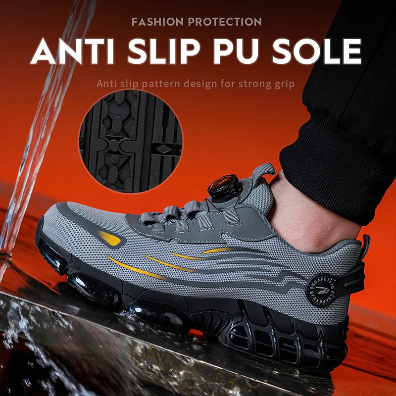 Breathable lace-free soft sole comfortable anti-smash anti-puncture labour insurance shoes - AMULET RING STORE