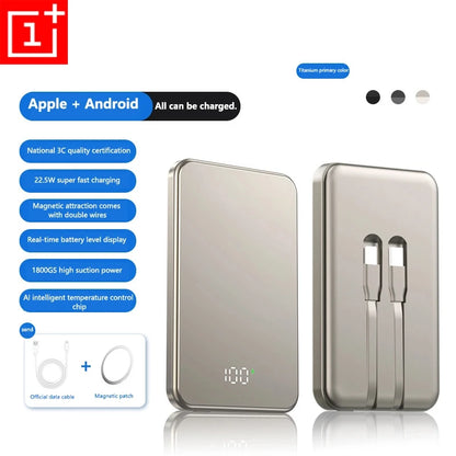 ONEPLUS 10000mAh Wireless Magnetic Power Bank Super Fast Charging Real Large Capacity Portable Battery Charger For iPhone Huawei - AMULET RING STORE