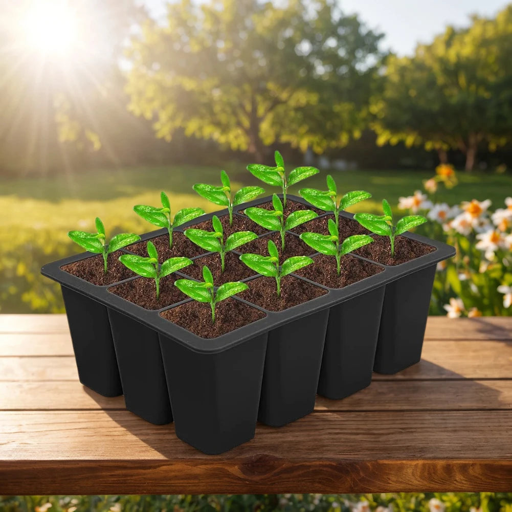3-1pcs 12 Holes Seedling Starter Trays Silicone Seed Starter Tray Seed Propagation Pot for Gardening Hydroponics Growing System - AMULET RING STORE