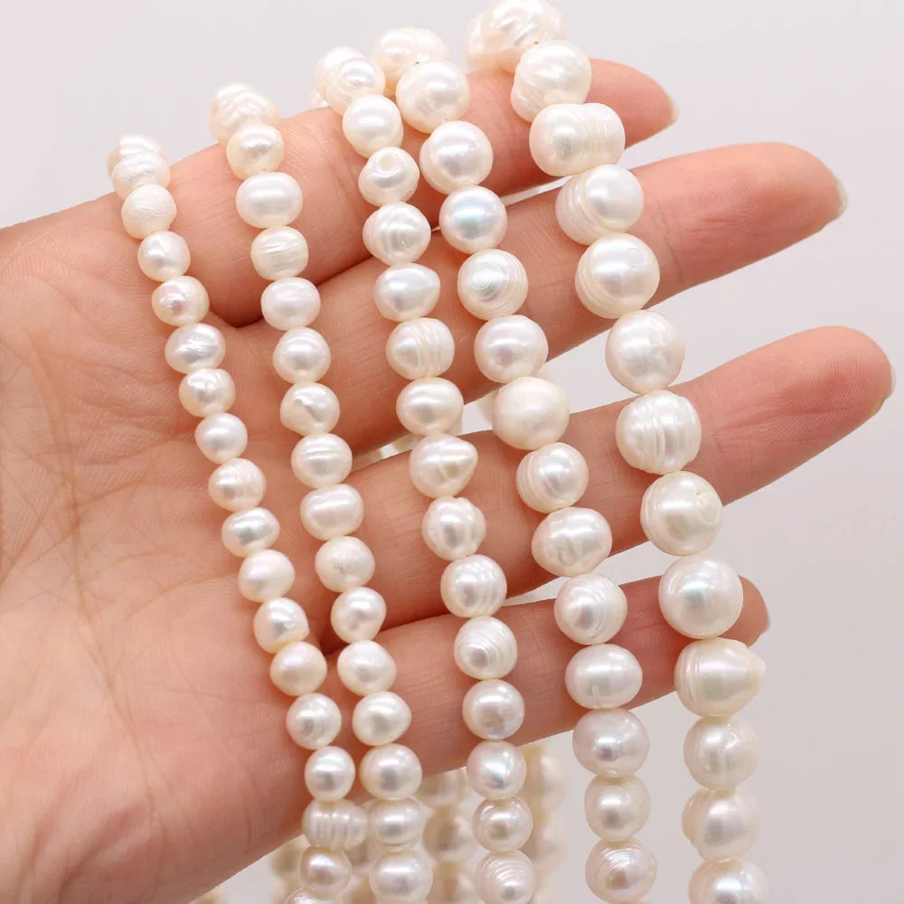 100% Natural Freshwater Pearl Beads Fine pearls Punch Loose Beads For DIY Women Elegant Bracelet Necklace Earring Jewelry Making - AMULET RING STORE