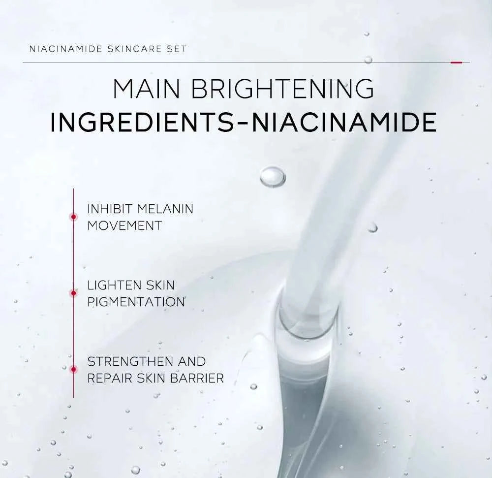 Niacinamide Skin Care Set Oil Control Anti-Wrinkle Aging Fine Lines Serum Whitening cream Repair Face Nourish Toner 4 Set box