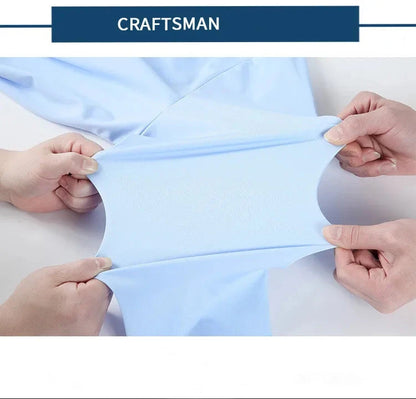 High Quality Summer Business Shirts For Men Short Sleeve Button Wrinkle Free Elasticity Social Black Office Dress Shirts US Size