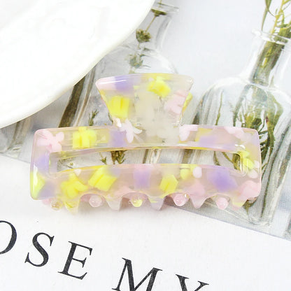 Mini Women's Hair Clips Colorful Geometric Hollow Crab Claw Clip Acetate Leopard Print Fashion Girls Hairpin Hair Accessories - AMULET RING STORE
