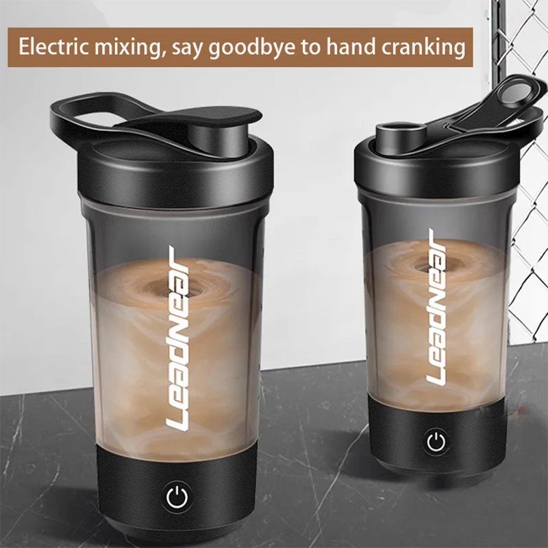 New Women Men Shaker Cup USB Charging Shaker Cup For Protein Shaker Meal Replacement Shake Portable Gym Water Bottle Mixing Cup - AMULET RING STORE