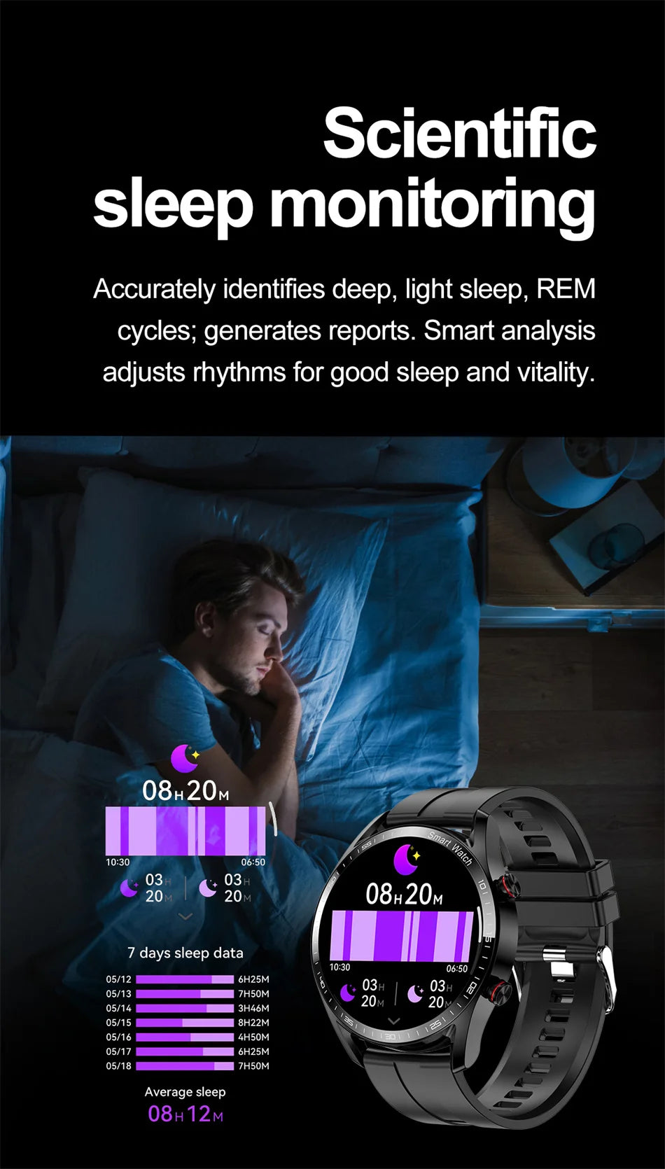 New Business Smart Watch Men 1.53 inch Full Screen Touch Multi Sport Mode ECG+PGG Sport Waterproof Bluetooth Call Smartwatches