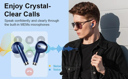 Wireless Earbuds, Bluetooth 5.3 Earbuds Stereo Bass, in-Ear Noise Cancelling Mic, Earphones IP7 Waterproof Sports, 40H Playback.