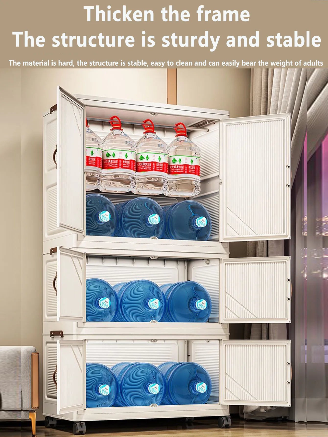 Multi-specification Multifunction White Folding Storage Cabinet Large Capacity Dustproof Wardrobe Storage Box - AMULET RING STORE