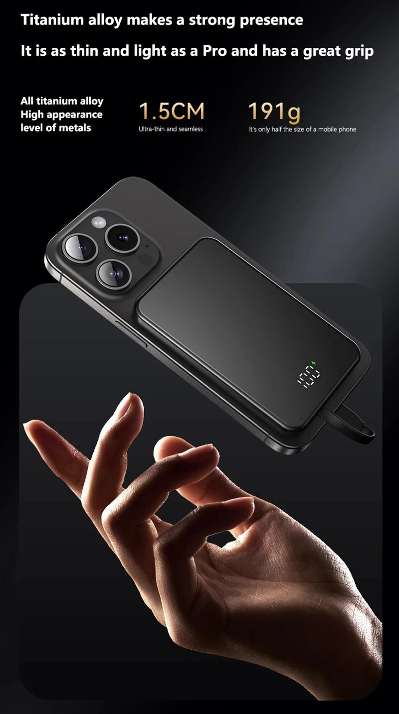 ONEPLUS 10000mAh Wireless Magnetic Power Bank Super Fast Charging Real Large Capacity Portable Battery Charger For iPhone Huawei - AMULET RING STORE