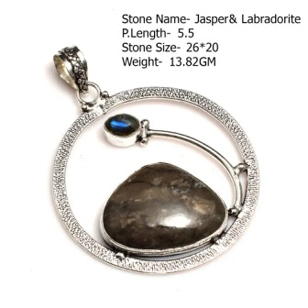 Genuine  Jasper Sodalite  Agate Turquoise   Pendant