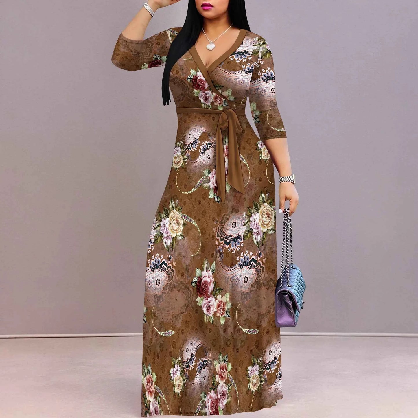 Women's Casual Sexy V Neck 3/4 Sleeves Club wear Party Outfits