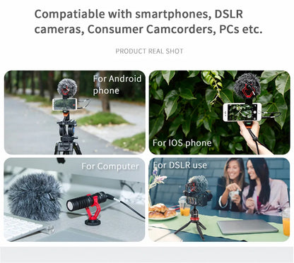 BOYA BY-MM1 Professional Cardioid Shotgun Microphone for iPhone Android Smartphone PC Canon Nikon DSLR Camera Recording Vlog