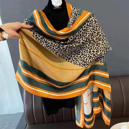 2025 Autumn Women Hijab Scarf Leopard Cotton Linen Shawl Tassel Muslim Sunscreen Viscose Headkerchief Wrap Breathable Headscarf - AMULET RING STORE