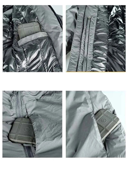 Winter Outdoor Jackets Men Parkas Warm Lightweight Tactics Causal Jacket Heat Reflective Windproof Hiking Coat Windbreaker