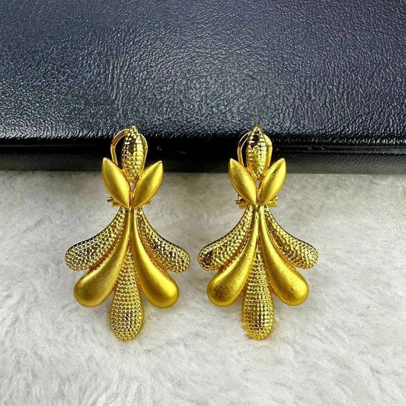 ANIID Indian 24K Gold Color Necklace Set For Women Party Bridal Wedding Ethiopian Luxury Dubai Jewelry Wholesale New Gifts