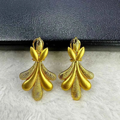 ANIID Indian 24K Gold Color Necklace Set For Women Party Bridal Wedding Ethiopian Luxury Dubai Jewelry Wholesale New Gifts