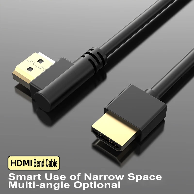 90 Degree HDMI 2.0 Cable - Graphene Enhanced for Space-Saving Installations | 8K, 3D & High Refresh Rate Aux Cable Hdmi Cable - AMULET RING STORE