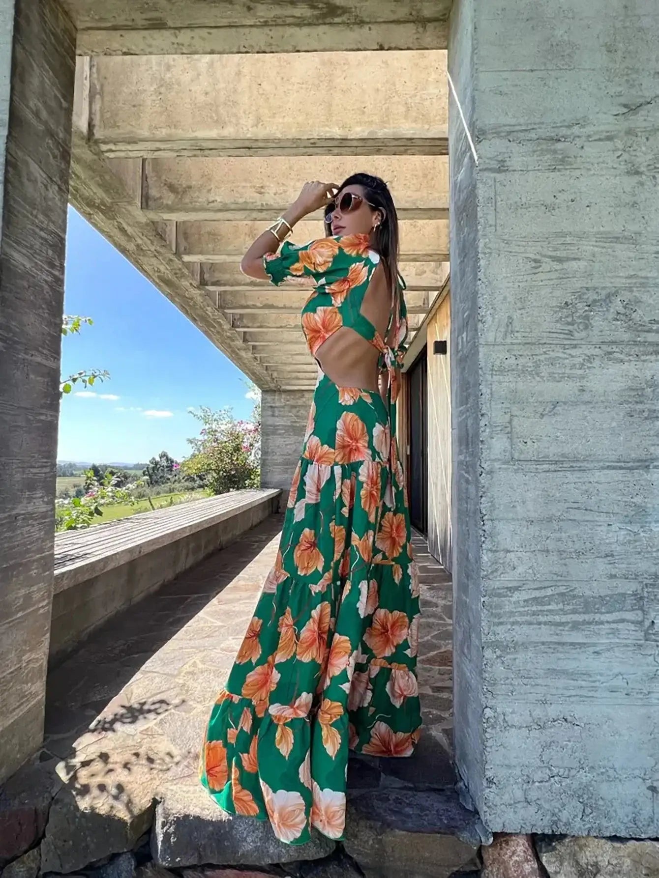 V-Neck Backless Beach Dress - Summer Beachwear - AMULET RING STORE