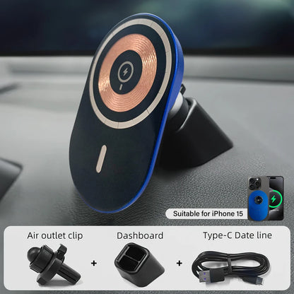 15W Magnetic Wireless Car Charger Mount Adsorbable Phone For iPhone 15 14 13 Pro Max adsorption Fast Wireless Charging Holder