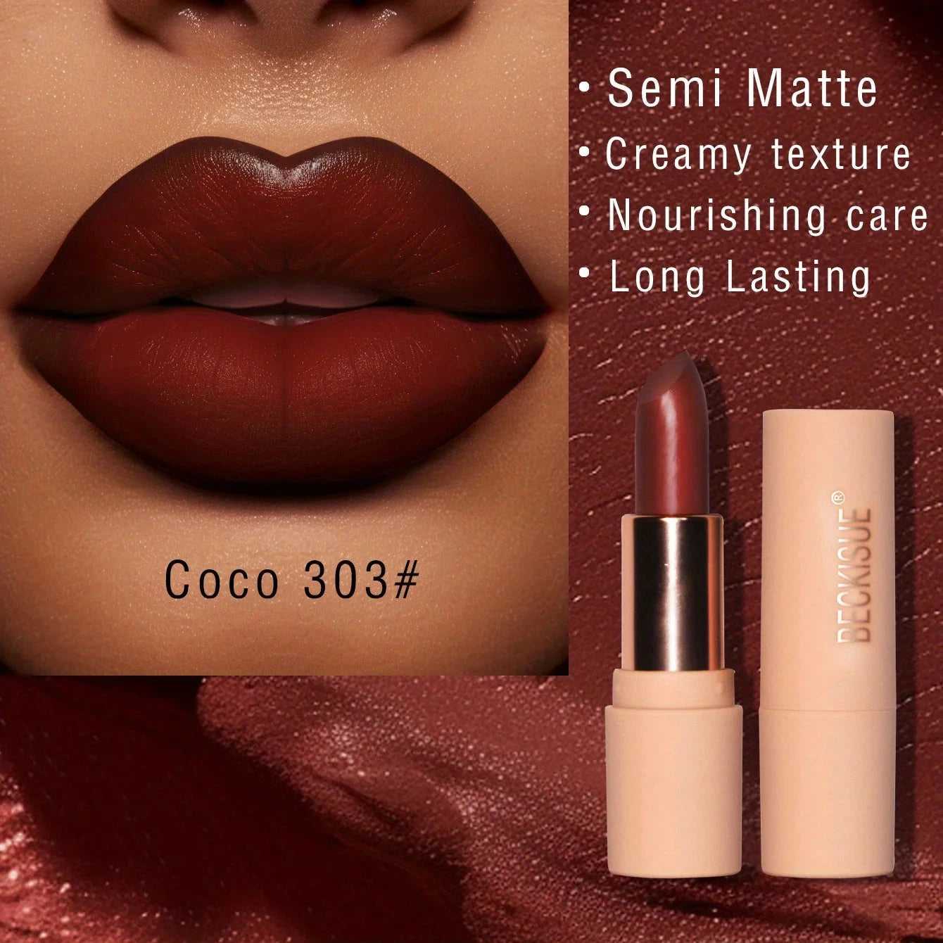 Coffee Velvet Lipstick - Luxurious Deep Nourishing Matte Finish Long-Lasting Waterproof Lip Color - AMULET RING STORE