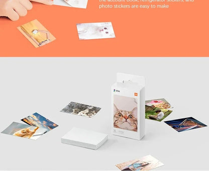 Original 100% Xiaomi ZINK Pocket Printer Paper Self-adhesive Photo Print 50pcs Sheets Xiaomi 3-inch Mini Pocket Photo Printer