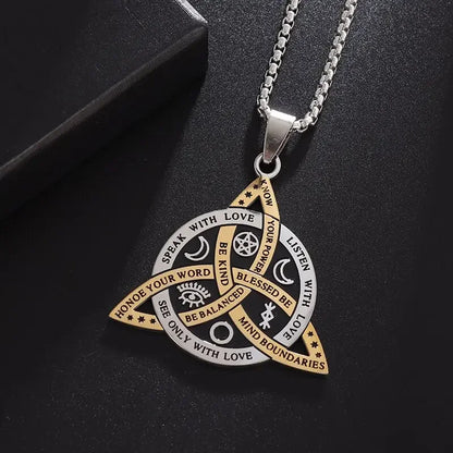 Seven Angels Magic Circle Solomon's Seal Necklace Pendant Men's Lucky Amulet