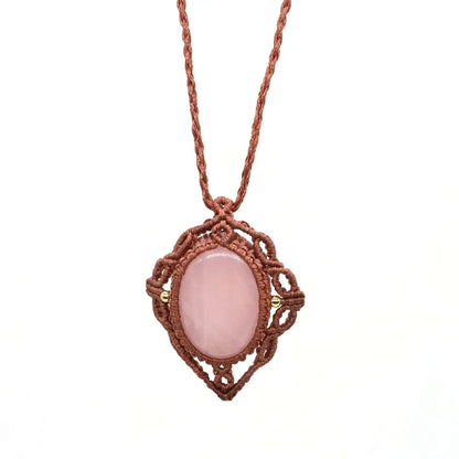 Natural Stones Tear Water Drop Pendant Crystals Healing Handmade Thread Rope Wrap Braided Macrame Chain Necklace Jewelry Gifts - AMULET RING STORE