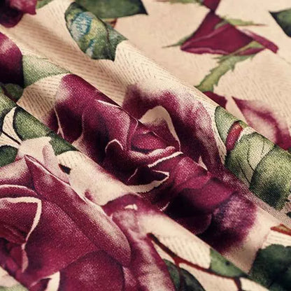 Rose Floral Print Vintage Elegant Chic A-line High Waist Trumpet Women's Skirt Mid-Calf Long Skirts For Women Clothing Fashion