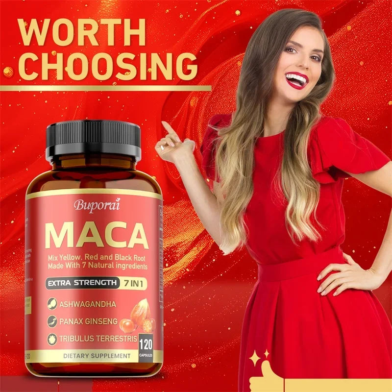 Maca Root Capsules - Improve Athletic Performance and Endurance, Improve Mood, Boost Energy Production, and Strengthen ImmunityS - AMULET RING STORE