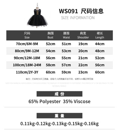 Baby Girl Halloween Costume 0-3 Yrs Little Girl Fantasy Dress Children Pumpkin Skeleton Print Fluffy Gown Kids Cute Orange Frock