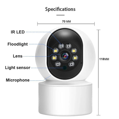 4K Smart WiFi IP Camera Indoor Wireless Security Baby Monitor Supports Two-way Audio Color Night Vision Home Surveillance Camera - AMULET RING STORE