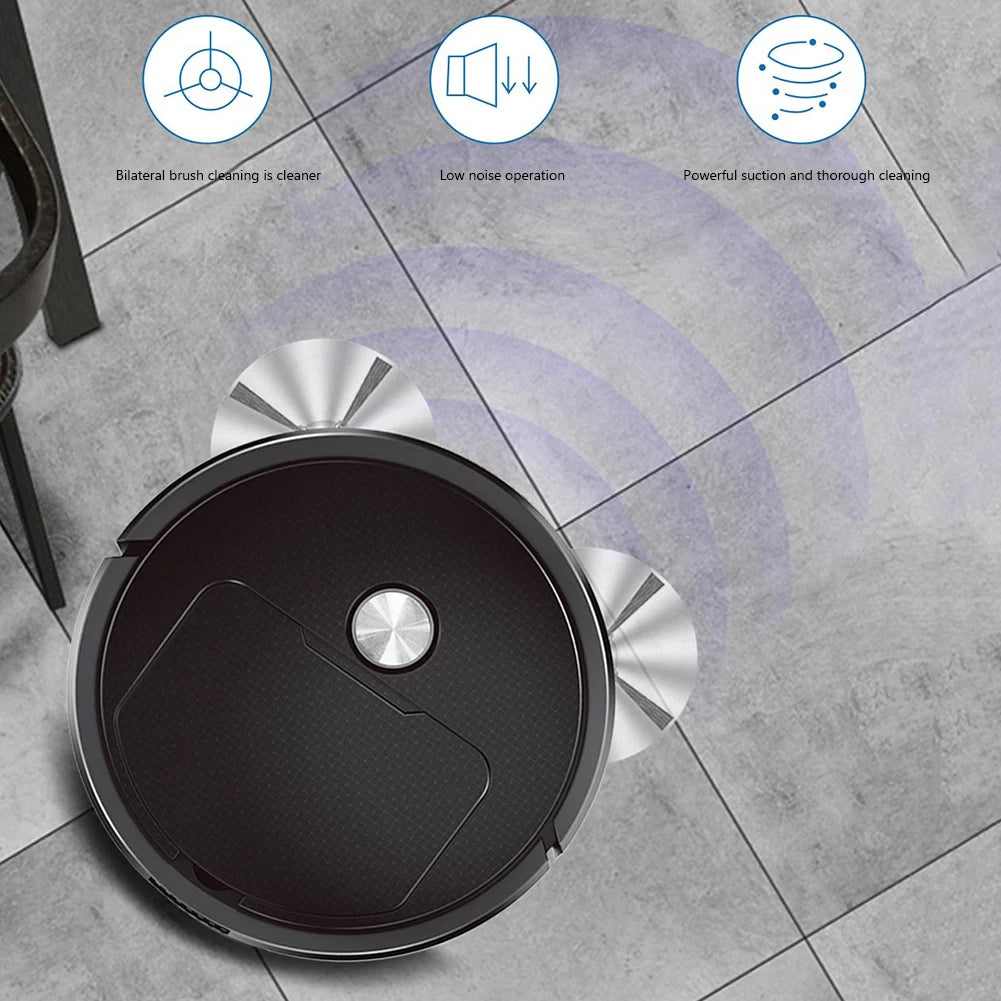 Intelligent Sweeping Robot with Long Battery Life Low Noise Design Compact House Cleaning Machine for Hard Floor and Pet Hair - AMULET RING STORE