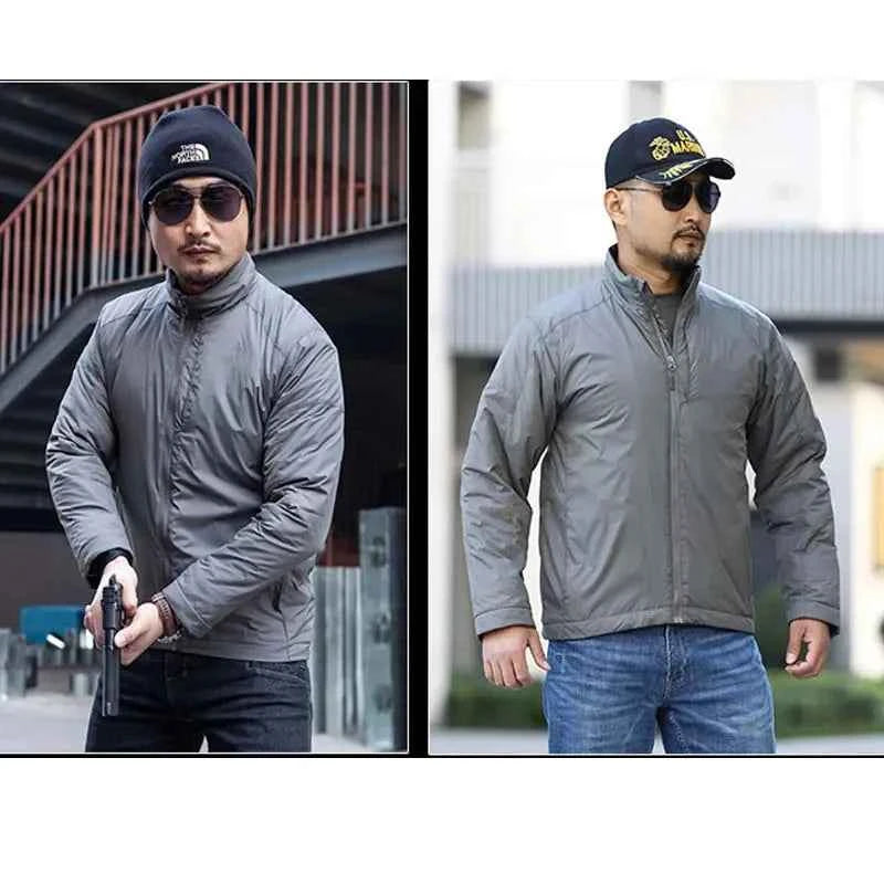 Winter Outdoor Jackets Men Parkas Warm Lightweight Tactics Causal Jacket Heat Reflective Windproof Hiking Coat Windbreaker