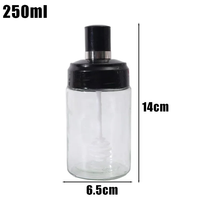 1/5PCS Glass Spice Jar Seasoning Bottle Pepper Shaker Salt Jars Barbecue Condiment Bottle with Quantitative Spoon Kitchen Gadget