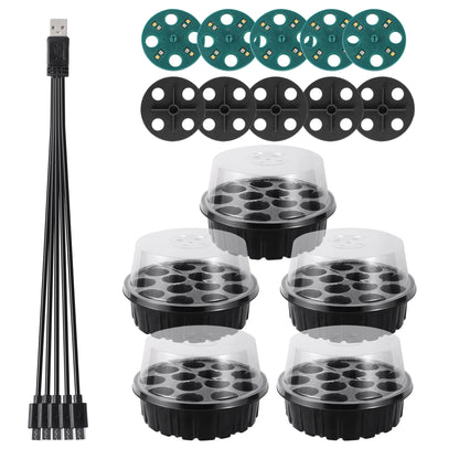 Seedling Nursery Box With LED Growing Light Seed Starter Tray Seedling Breeding Pot Garden Greenhouse Germination Planter - AMULET RING STORE