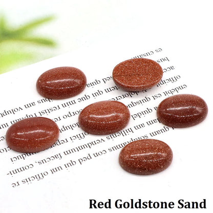 5pcs/Lot Natural Crystals Stone Oval Cabochon Beads Flat Back Cab Cameo DIY Ring Pendant Necklace Jewelry Making Accessories