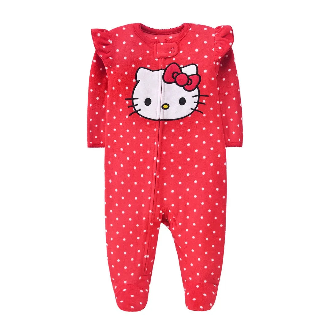 Newborn Infant Baby Girl Rompers 2024 Winter Autumn Warm Micro Fleece Animal Sleepsuit Animal Overall Babe Jumpsuits 0-12 Months - AMULET RING STORE