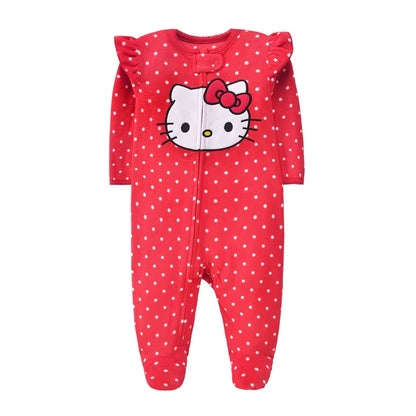 Newborn Infant Baby Girl Rompers 2024 Winter Autumn Warm Micro Fleece Animal Sleepsuit Animal Overall Babe Jumpsuits 0-12 Months - AMULET RING STORE