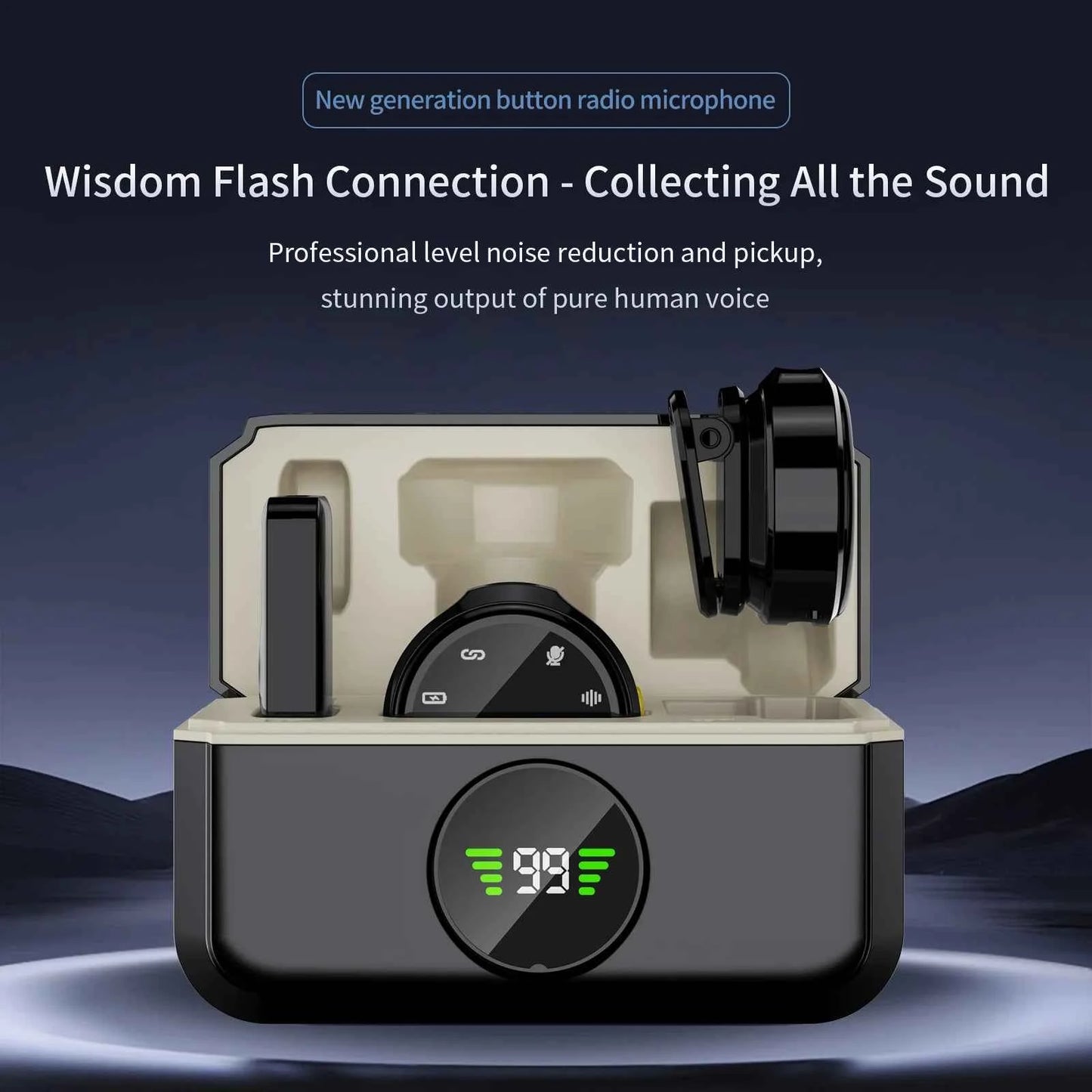 Wireless Lavalier Microphone for Phone iPhone Laptop Devices with Noise-canceling Function to Record Videos During Meetings Mic