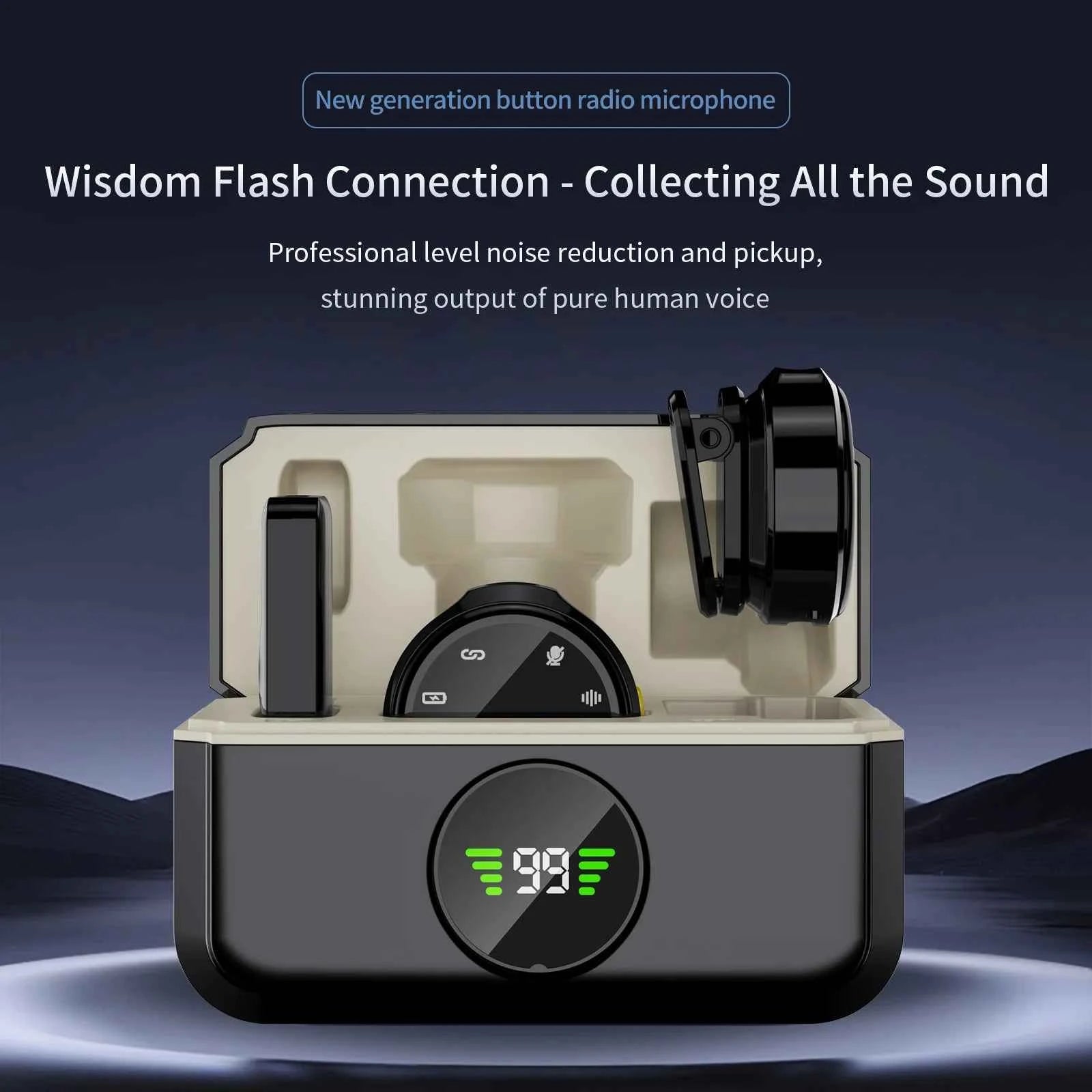 Wireless Lavalier Microphone for Phone iPhone Laptop Devices with Noise-canceling Function to Record Videos During Meetings Mic