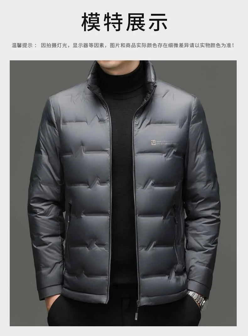 Winter Down Jacket 2026 Light Luxury Brand Men's Coat 90% White Duck Down Lining Outdoor Leisure Sports Men's Jacket