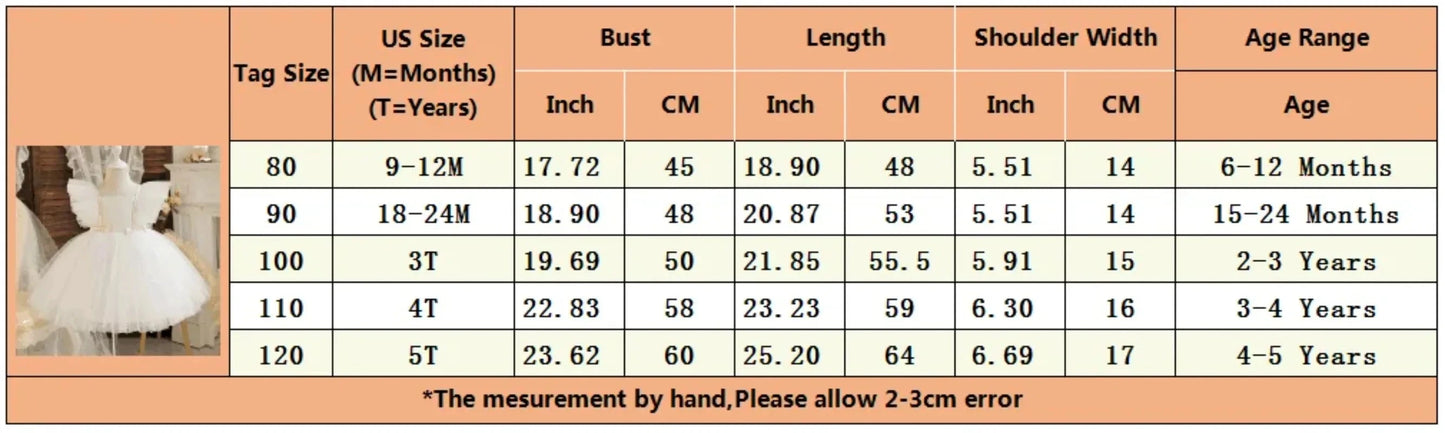 Wedding Birthday Dress for Flower Girls Kids Elegant Party Sequins Tutu Christening Gown 3-8 Yrs Children Formal Pageant Clothes - AMULET RING STORE