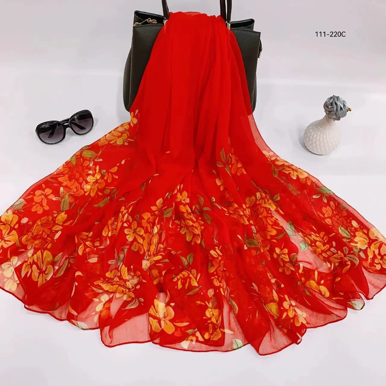 2025 Silk Scarf Women Hijab Pashmina Long Beach Stoles Shawl Wrap Headbands Spring Warm Scarves Bandana Ladies Neckscarf Foulard