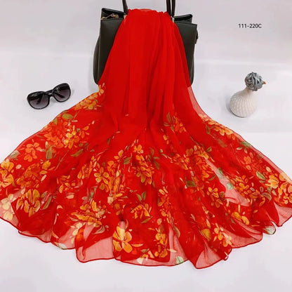 2025 Silk Scarf Women Hijab Pashmina Long Beach Stoles Shawl Wrap Headbands Spring Warm Scarves Bandana Ladies Neckscarf Foulard